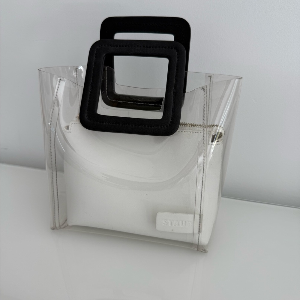 STAUD Clear and Black Women's Bag